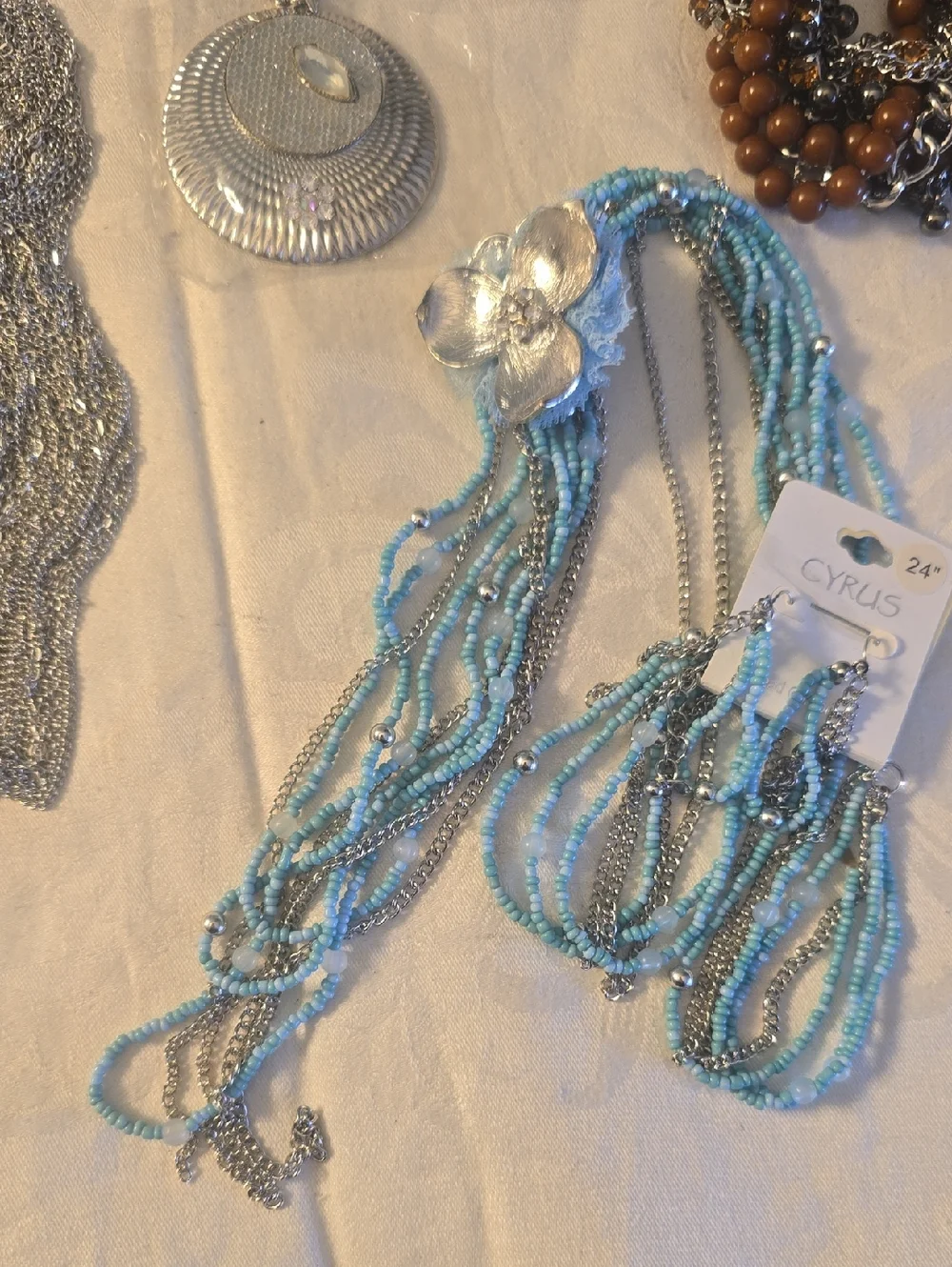 Over 20 Necklace Bundle, Mixed Colors & Designs, Beaded, Chains, Charms New - Picture 12 of 14